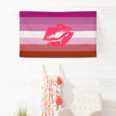 Lipstick Lesbische Pride Vlag en Lippen Spandoek (Insitu)