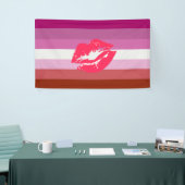 Lipstick Lesbische Pride Vlag en Lippen Spandoek (Beurs)