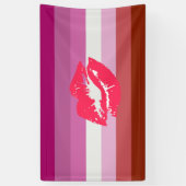 Lipstick Lesbische Pride Vlag en Lippen Spandoek (Verticaal)