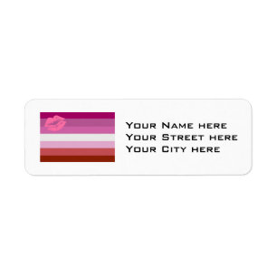 Lipstick Lesbische Pride Vlag Etiket