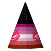 Lipstick Lesbische Pride Vlag Feesthoedjes (Achterkant)