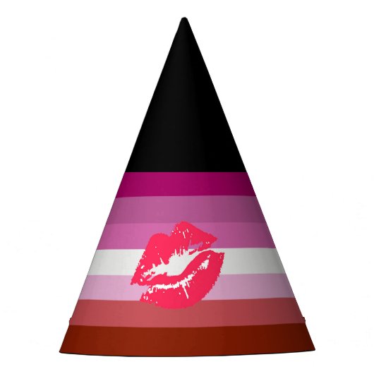 Lipstick Lesbische Pride Vlag Feesthoedjes (Voorkant)