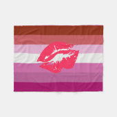 Lipstick Lesbische Pride Vlag Fleece Deken (Voorkant (Horizontaal))