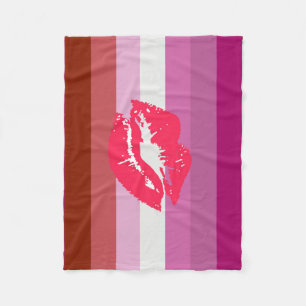 Lipstick Lesbische Pride Vlag Fleece Deken