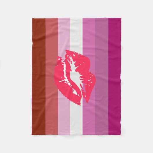 Lipstick Lesbische Pride Vlag Fleece Deken (Voorkant)