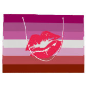 Lipstick Lesbische Pride Vlag Groot Cadeauzakje (Achterkant)