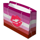 Lipstick Lesbische Pride Vlag Groot Cadeauzakje (Achterkant Gekanteld)