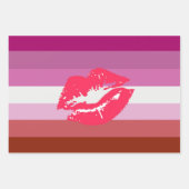 Lipstick Lesbische Pride Vlag Inpakpapier Vel (Voorkant 2)