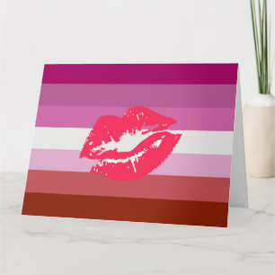 Lipstick Lesbische Pride Vlag Kaart