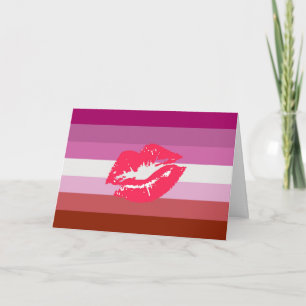 Lipstick Lesbische Pride Vlag Kaart