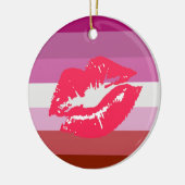 Lipstick Lesbische Pride Vlag Keramisch Ornament (Links)