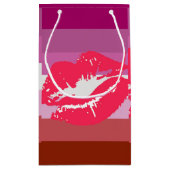 Lipstick Lesbische Pride Vlag Klein Cadeauzakje (Achterkant)