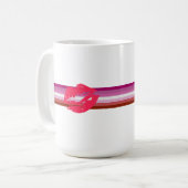 Lipstick Lesbische Pride Vlag Koffiemok (Voorkant links)