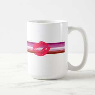 Lipstick Lesbische Pride Vlag Koffiemok