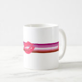 Lipstick Lesbische Pride Vlag Koffiemok (Voorkant rechts)