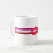 Lipstick Lesbische Pride Vlag Koffiemok (Voorkant links)
