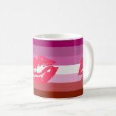 Lipstick Lesbische Pride Vlag Koffiemok (Voorkant rechts)
