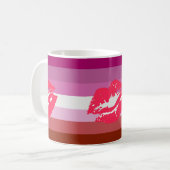 Lipstick Lesbische Pride Vlag Koffiemok (Voorkant links)