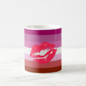 Lipstick Lesbische Pride Vlag Koffiemok (Center)