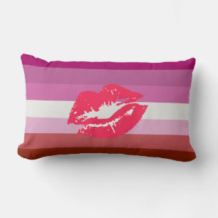 Lipstick Lesbische Pride Vlag Kussen