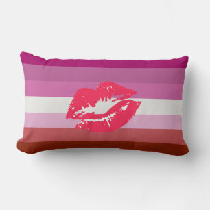 Lipstick Lesbische Pride Vlag Kussen