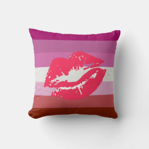 Lipstick Lesbische Pride Vlag Kussen