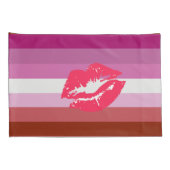 Lipstick Lesbische Pride Vlag Kussensloop (Achterkant-Rechts)