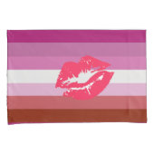 Lipstick Lesbische Pride Vlag Kussensloop (Voorkant-Rechts)