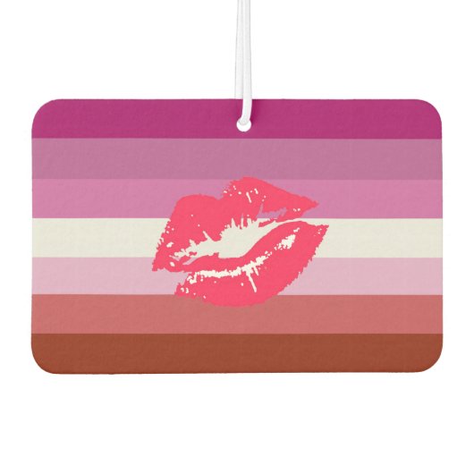 Lipstick Lesbische Pride Vlag Luchtverfrisser (Voorkant)