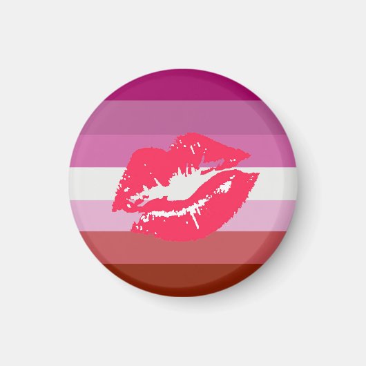 Lipstick Lesbische Pride Vlag Magneet (Voorkant)