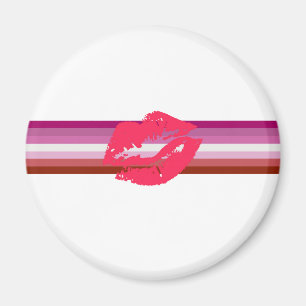 Lipstick Lesbische Pride Vlag Magneet