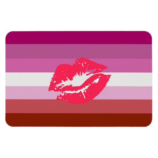 Lipstick Lesbische Pride Vlag Magneet (Horizontaal)