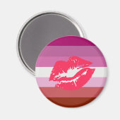 Lipstick Lesbische Pride Vlag Magneet (Voorkant / Achterkant)