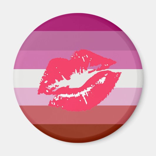 Lipstick Lesbische Pride Vlag Magneet (Voorkant)