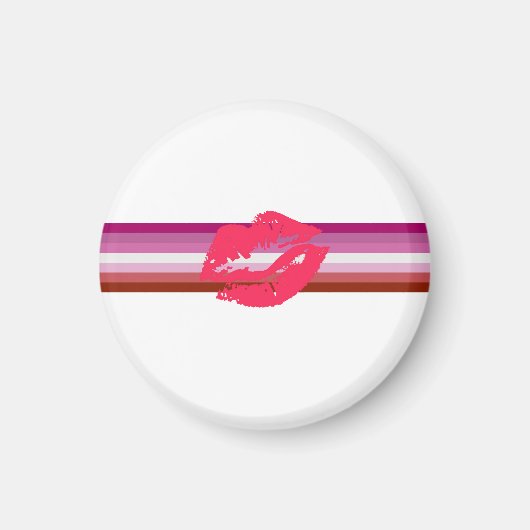 Lipstick Lesbische Pride Vlag Magneet (Voorkant)