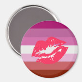 Lipstick Lesbische Pride Vlag Magneet (Voorkant / Achterkant)