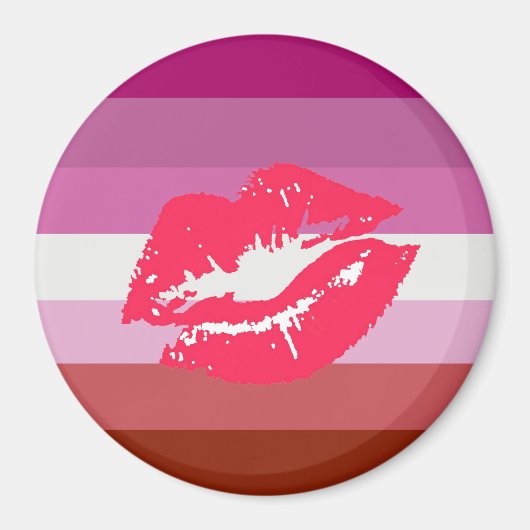 Lipstick Lesbische Pride Vlag Magneet (Voorkant)