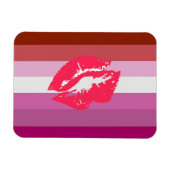 Lipstick Lesbische Pride Vlag Magneet (Horizontaal)