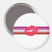 Lipstick Lesbische Pride Vlag Magneet (Voorkant / Achterkant)