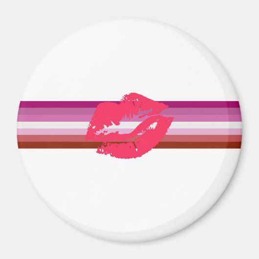 Lipstick Lesbische Pride Vlag Magneet (Voorkant)