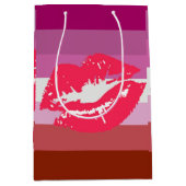 Lipstick Lesbische Pride Vlag Medium Cadeauzakje (Voorkant)