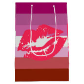 Lipstick Lesbische Pride Vlag Medium Cadeauzakje (Achterkant)