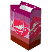 Lipstick Lesbische Pride Vlag Medium Cadeauzakje (Achterkant Gekanteld)
