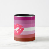 Lipstick Lesbische Pride Vlag Mok (Midden)