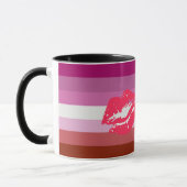 Lipstick Lesbische Pride Vlag Mok (Links)