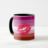Lipstick Lesbische Pride Vlag Mok (Voorkant links)