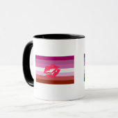 Lipstick Lesbische Pride Vlag Mok (Voorkant links)