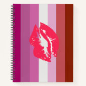 Lipstick Lesbische Pride Vlag Notitieboek (Voorkant)