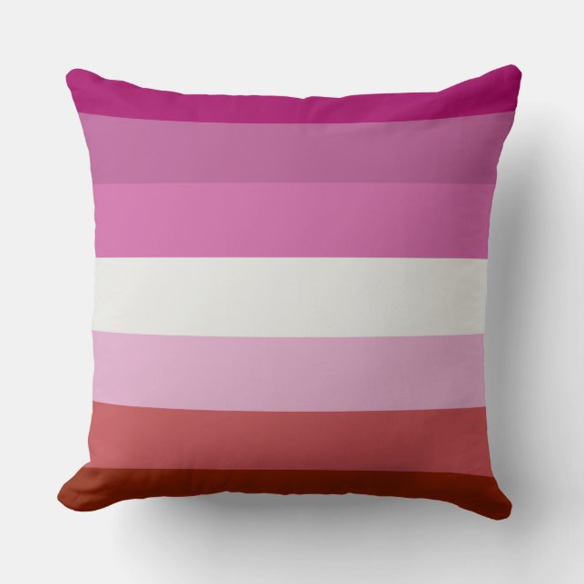 Lipstick lesbische pride vlag ontwerp kussen (Voorkant)