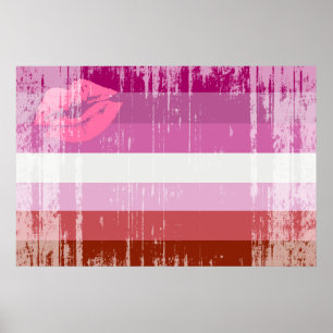Lipstick Lesbische Pride Vlag Poster
